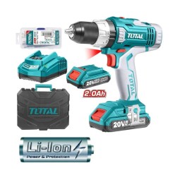 TOTAL LI-ION CORDLESS DRILL WITH 2 BATTERIES 20V 2Ah 55Nm TDLI2003  TOTAL ΔΡΑΠΑΝΟΚΑΤΣΑΒΙΔΟ ΜΠΑΤΑΡΙΑΣ ΛΙΘΙΟΥ ΜΕ 2 ΜΠΑΤΑΡΙΕΣ  20V 2Ah 55Nm TDLI2003